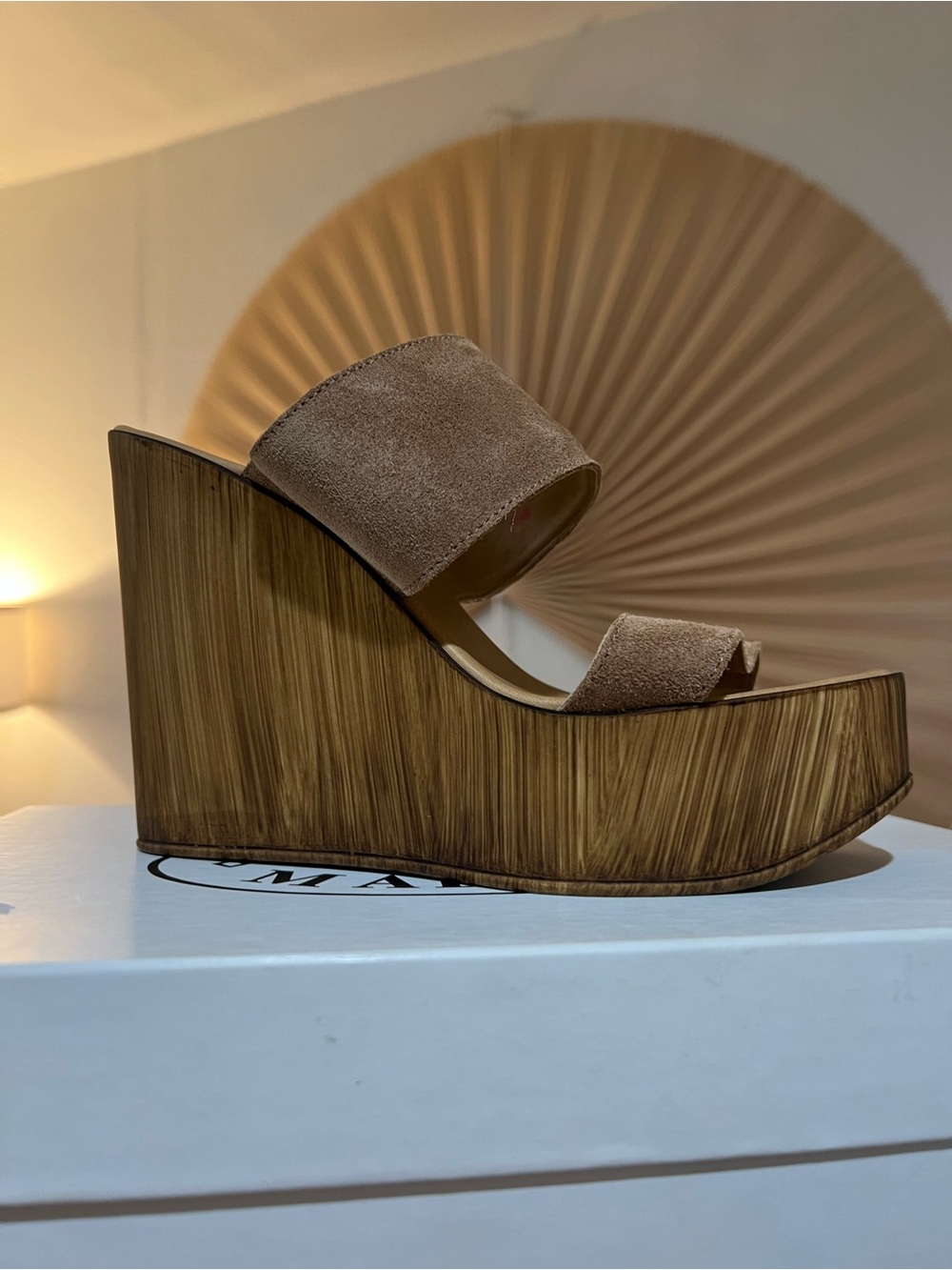 Steve Madden Brown Suede Double-Band Wedge Sandal